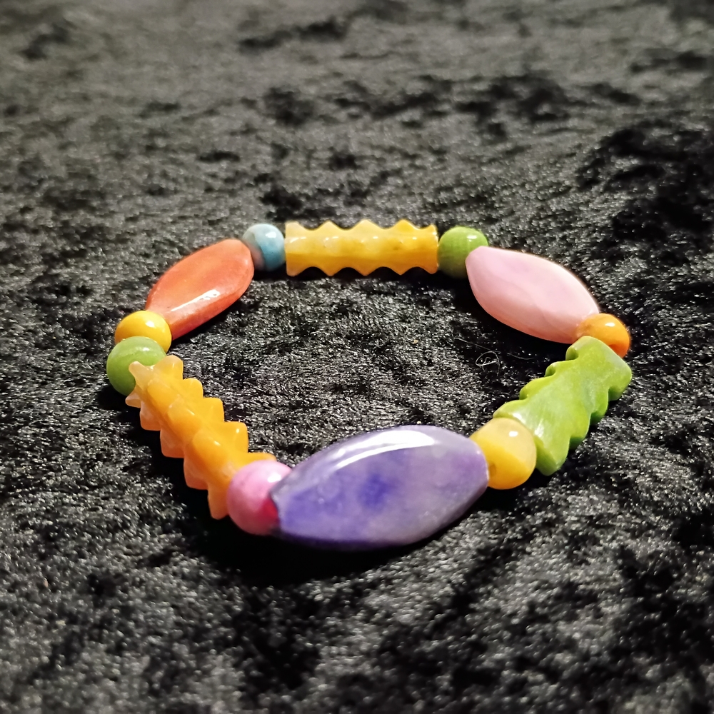 Vintage Dyed Onyx Beaded Bracelet Design 1